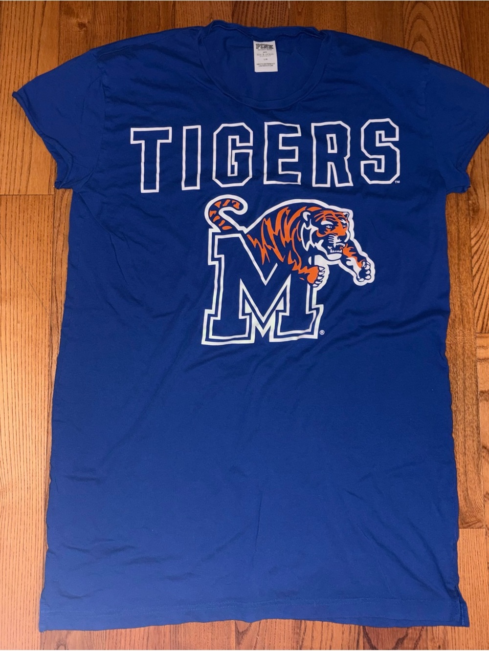 Memphis Tigers Women’s Size Large PINK Brand Shirt NCAA Blue